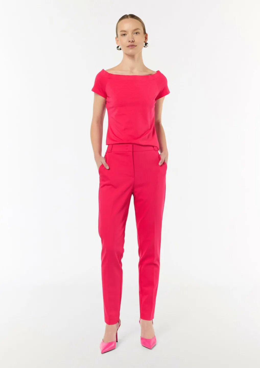 Schulterfreies Shirt aus Baumwoll-Mix-Comma Online
