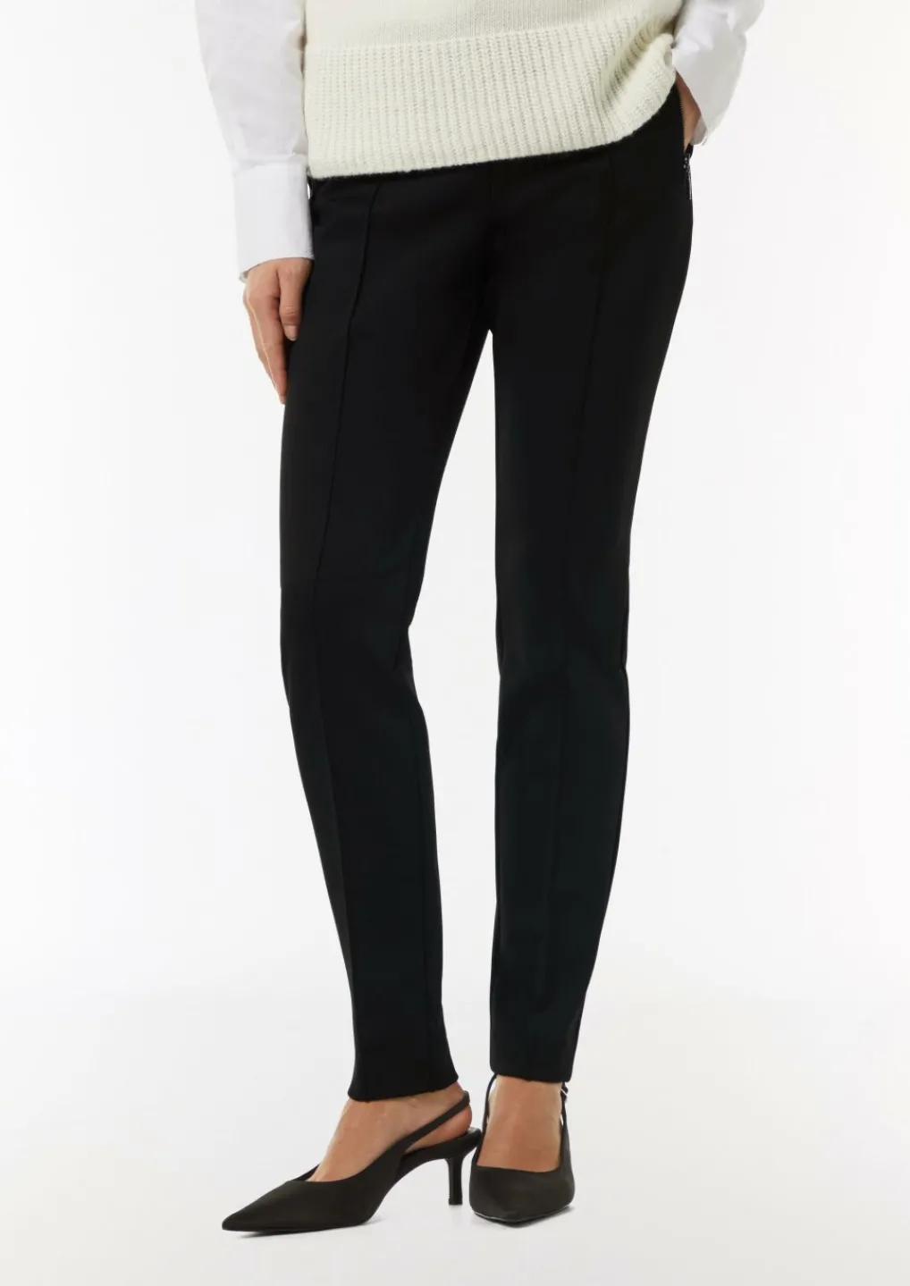 Scuba-Schlupfhose mit Gummiband in der Taille-Comma Fashion