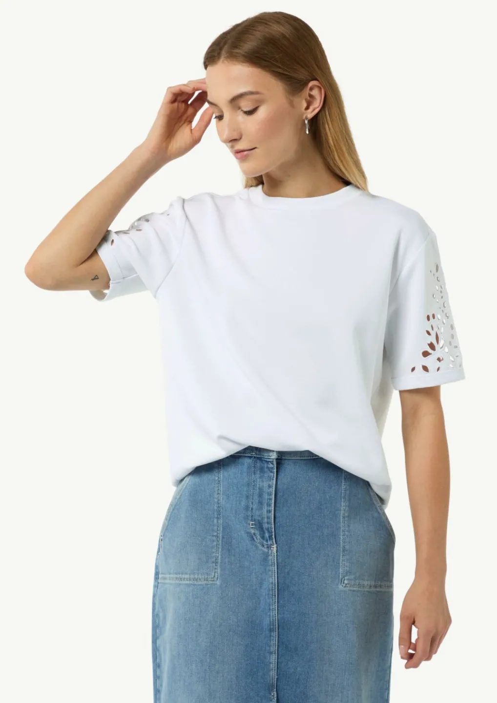Scuba-Sweatshirt mit kurzen Ärmeln-Comma Outlet