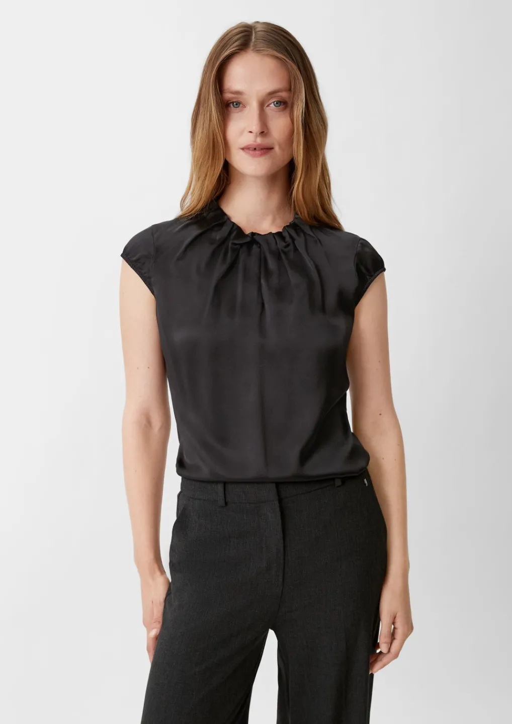 Seidenbluse mit Kappärmel-Comma New