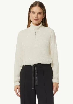 Semitransparente Jacquard-Bluse mit Stehkragen-Comma Hot