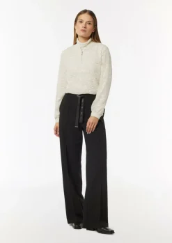 Semitransparente Jacquard-Bluse mit Stehkragen-Comma Hot