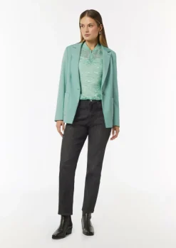 Semitransparente Jacquard-Bluse mit Stehkragen-Comma Online