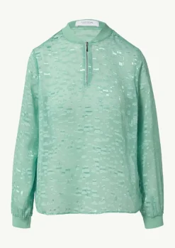 Semitransparente Jacquard-Bluse mit Stehkragen-Comma Online