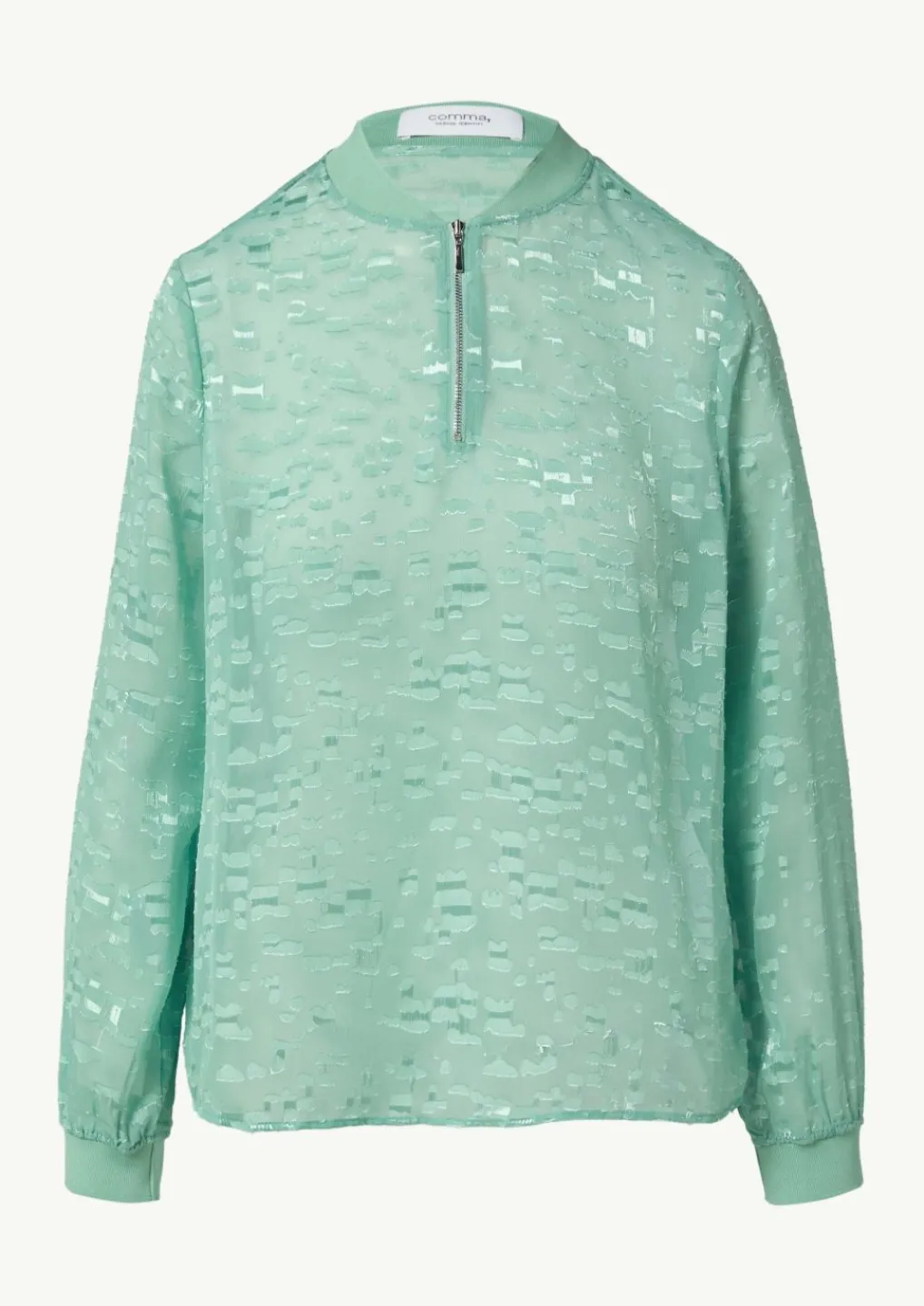 Semitransparente Jacquard-Bluse mit Stehkragen-Comma Online