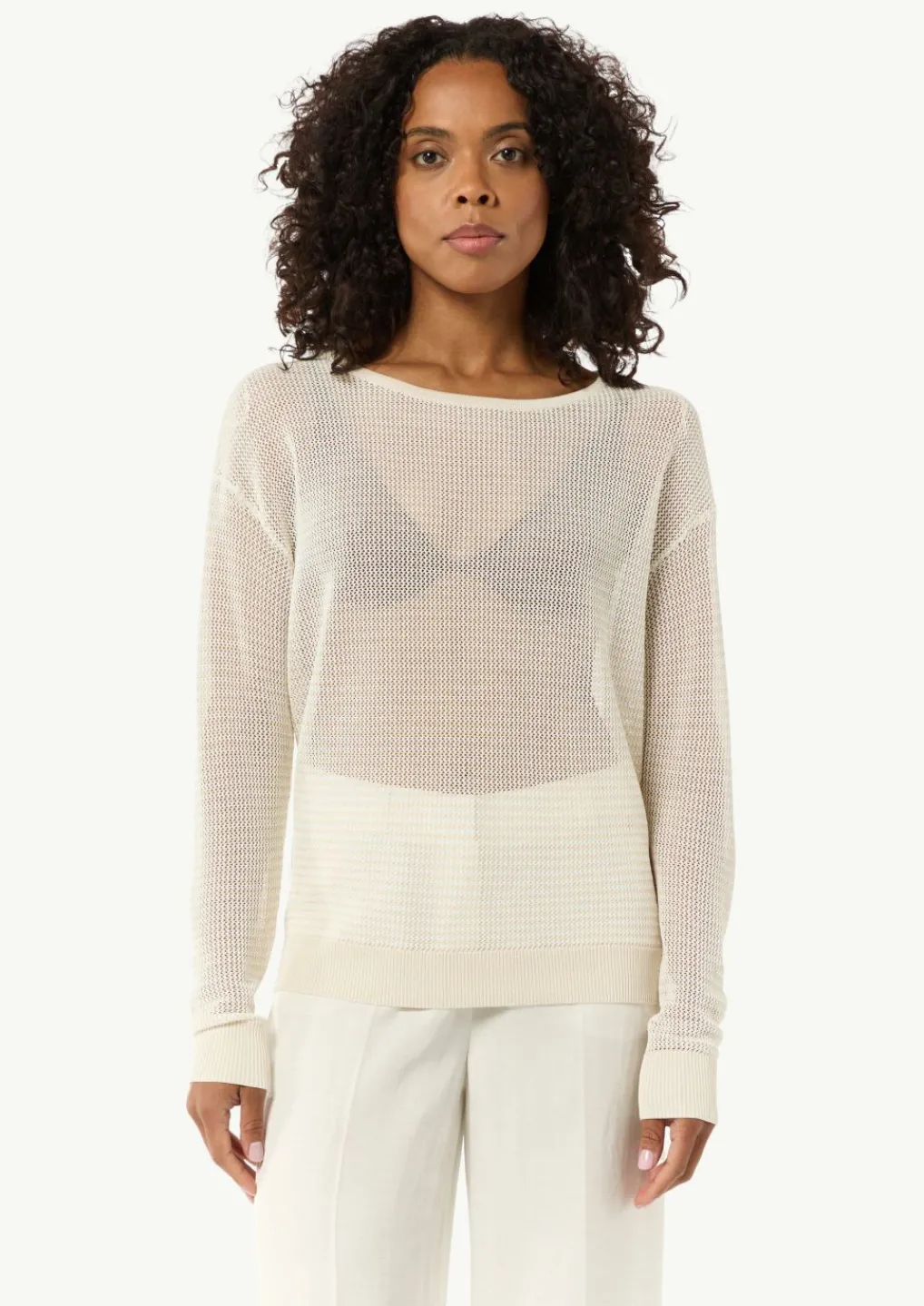 Semitransparenter Feinstrickpullover im Slim Fit-Comma Fashion