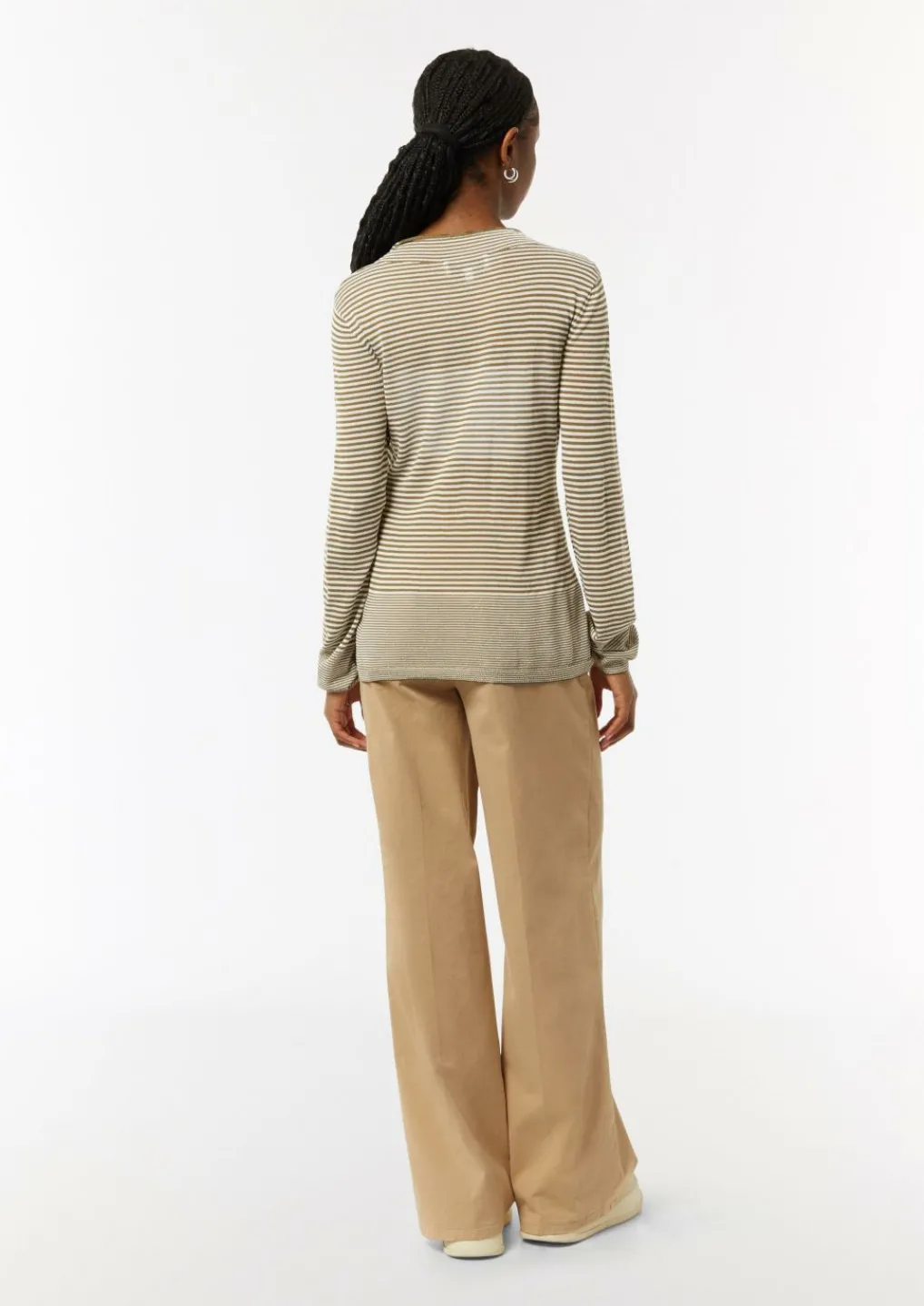 Semitransparenter Strickpullover mit angedeutetem Stehkragen-Comma Discount