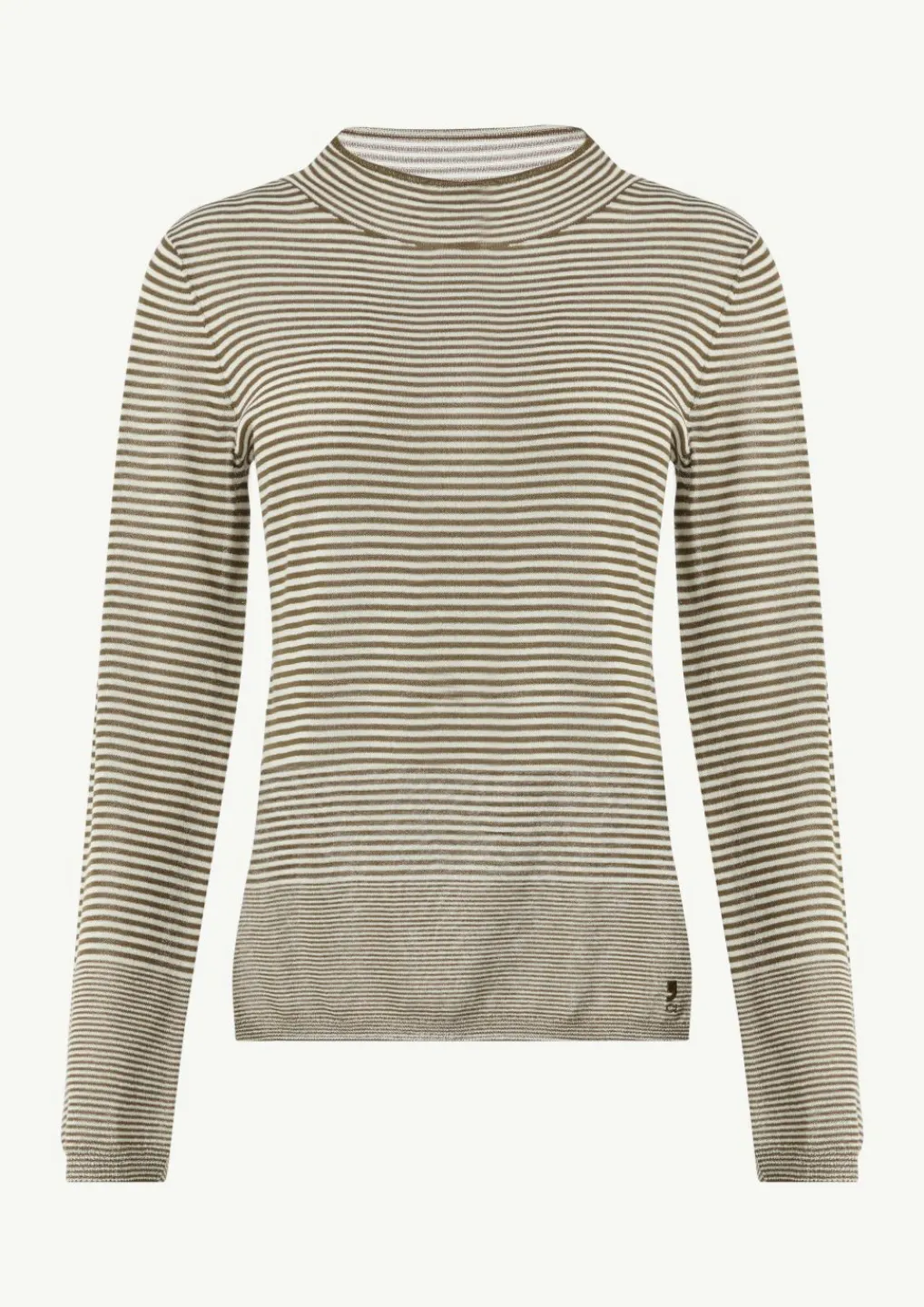 Semitransparenter Strickpullover mit angedeutetem Stehkragen-Comma Discount