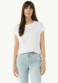 Shirt aus Jersey mit Ketten-Naht und Logo-Detail-Comma New