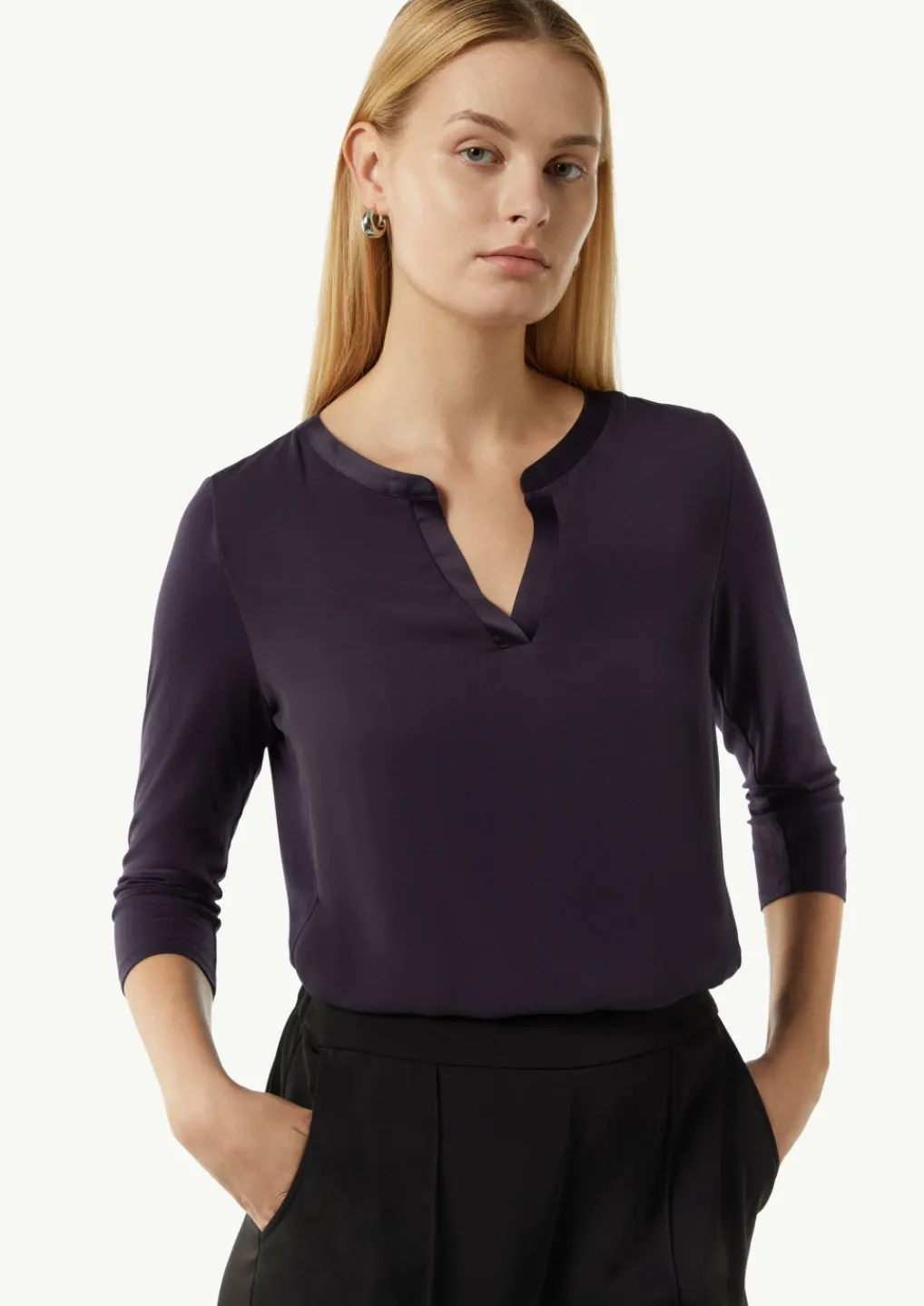 Shirt mit Satinblende im Fabricmix-Comma Clearance