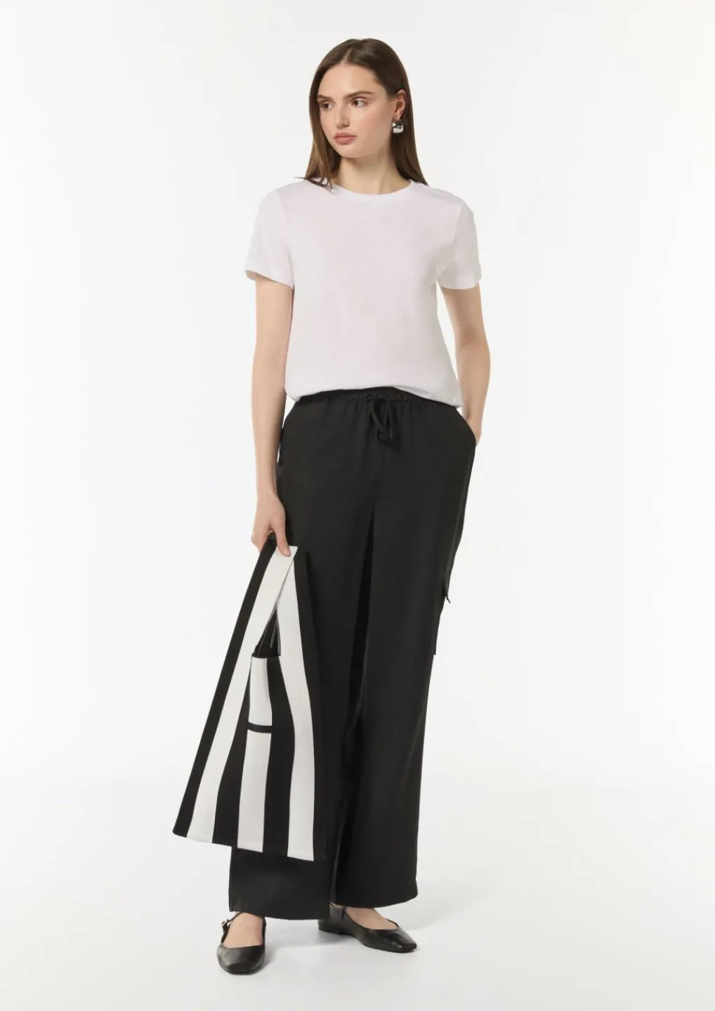 Shopper aus Feinstrick mit Streifen-Comma New