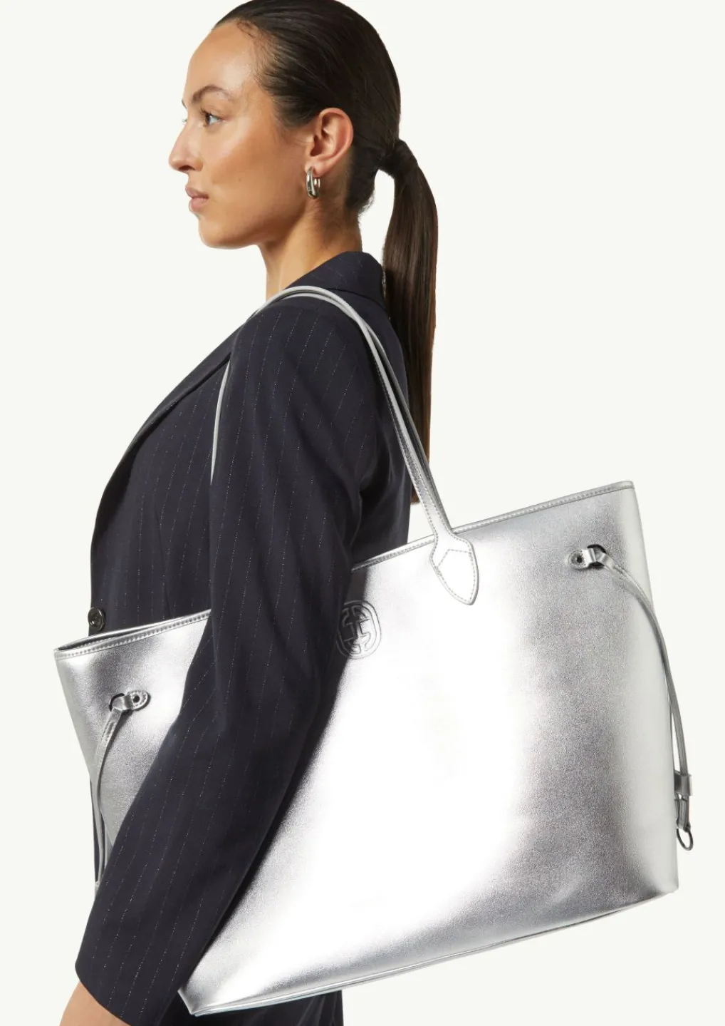 Shopper aus Rindsleder mit Logo-Detail-Comma Discount