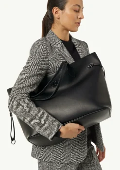 Shopper aus Rindsleder mit Logo-Detail-Comma Discount
