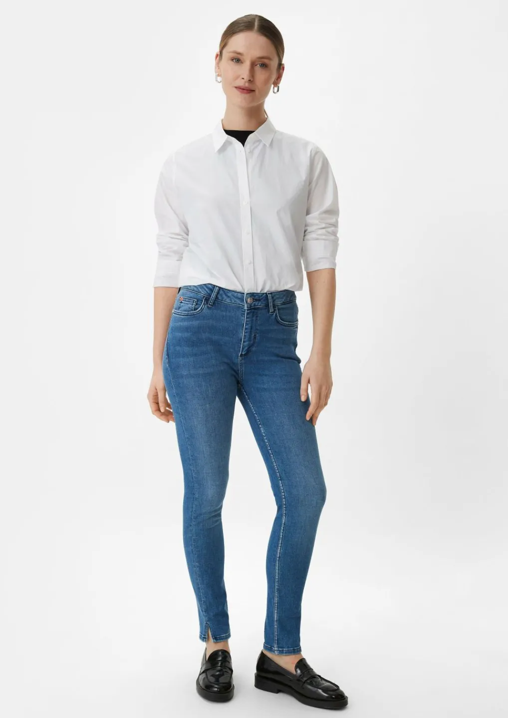 Skinny-Jeans mit geschlitztem Saum-Comma Best
