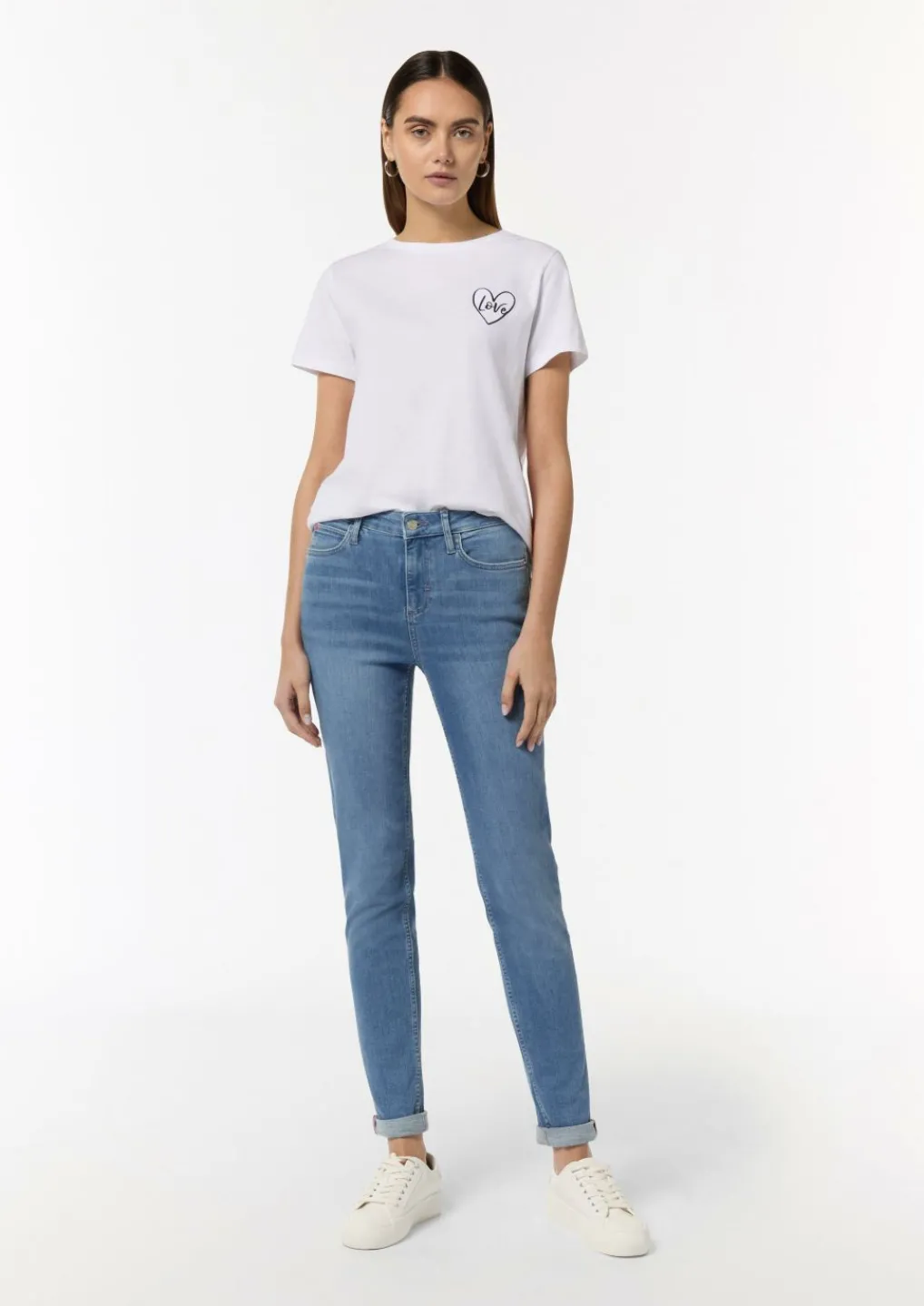 Skinny: Jeans mit Saum zum Aufrollen-Comma Sale