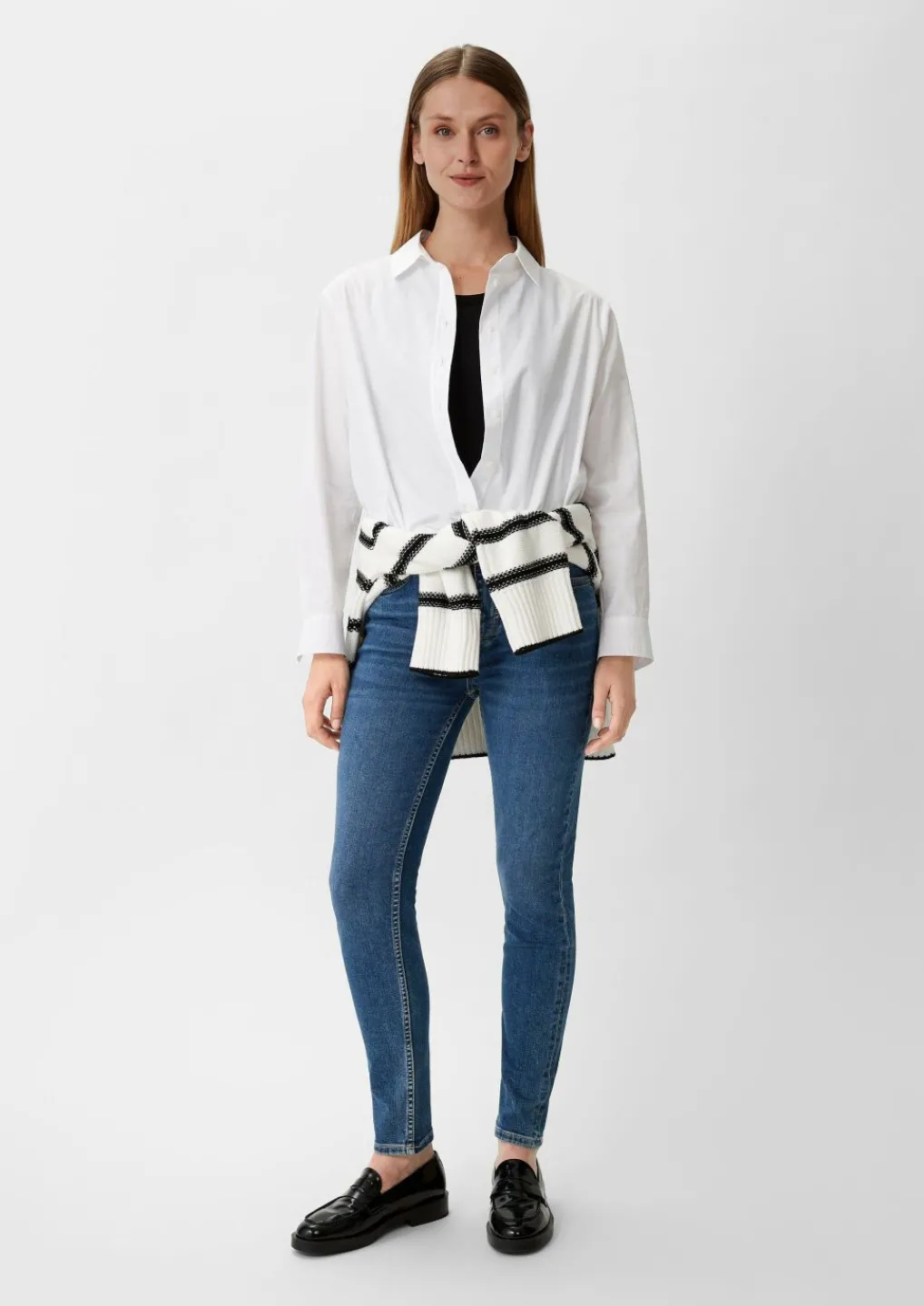 Skinny: Jeans mit Waschung-Comma Sale