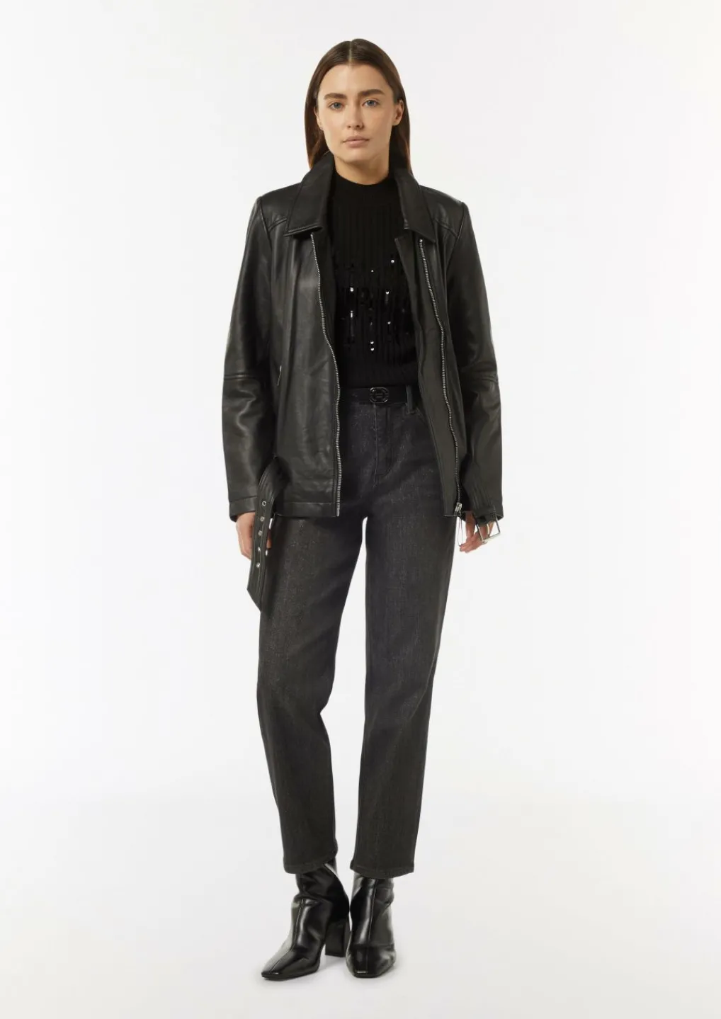Slim-Fit-Strickpullover mit Paillettenbesatz-Comma Online
