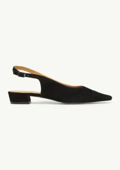 Slingback-Ballerinas aus Veloursleder-Comma Online