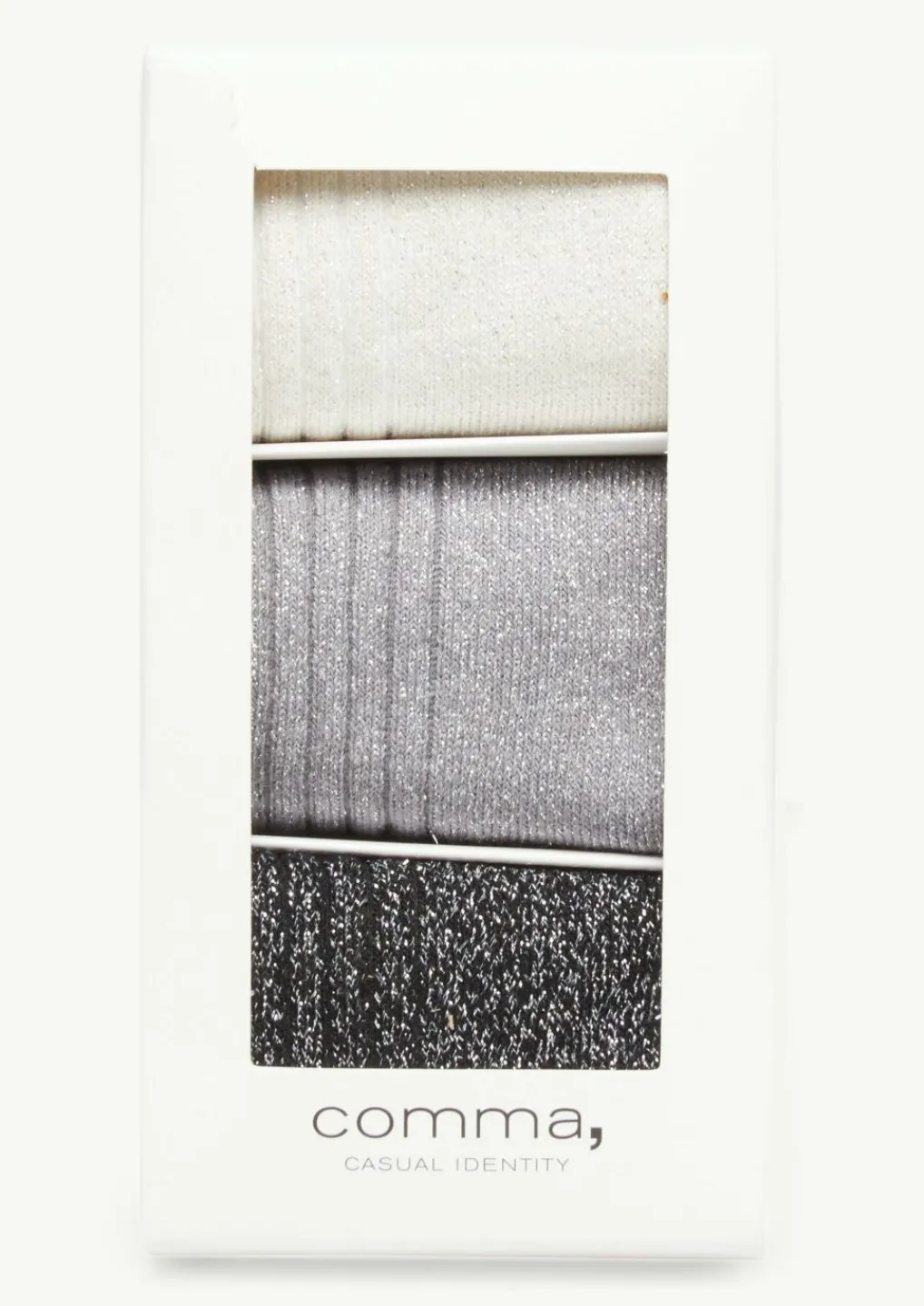 Socken im 3er-Pack aus Baumwollmix mit Glitzergarn-Comma Online