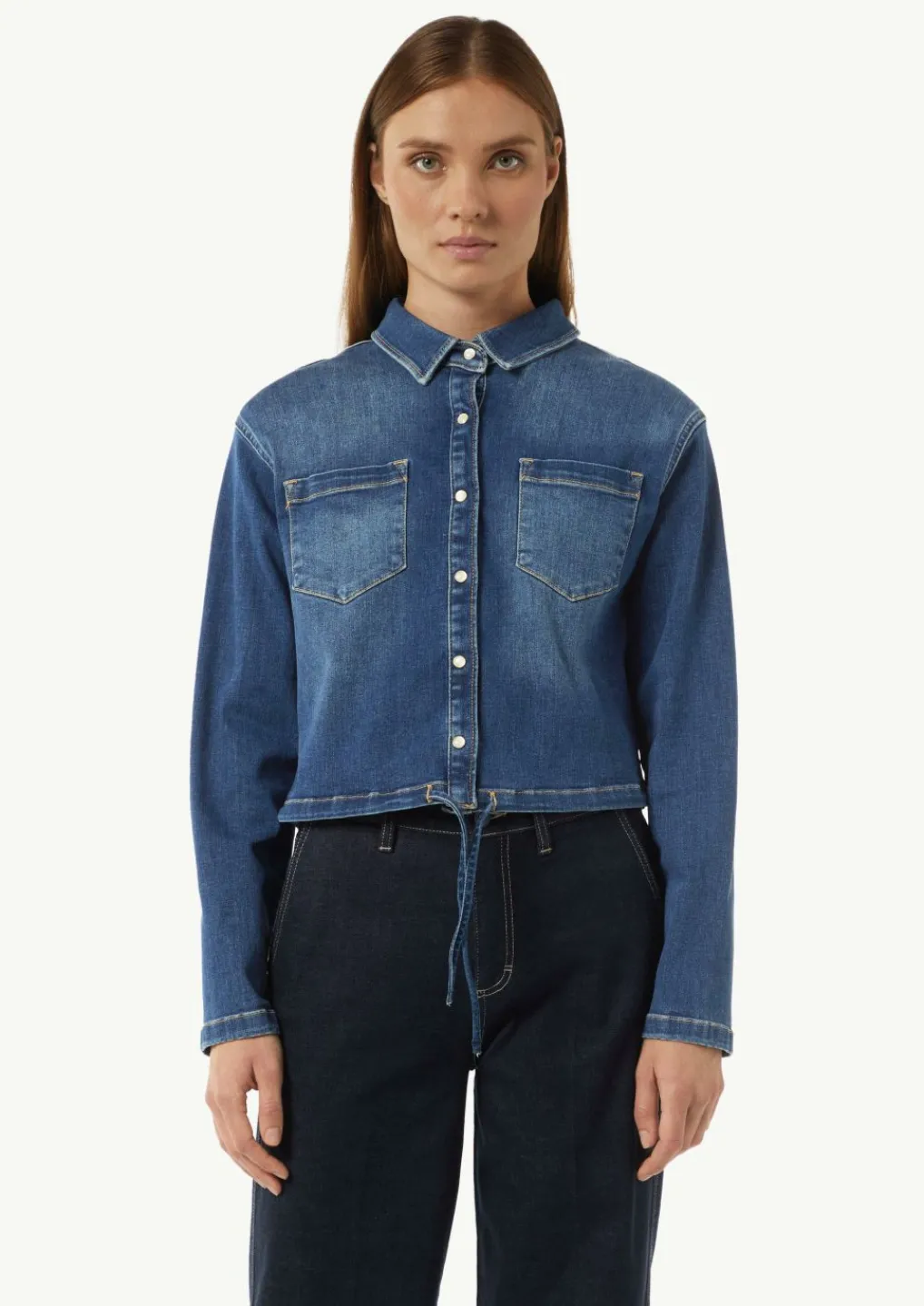 Softe Blousson-Jeansjacke mit Druckknöpfen-Comma New