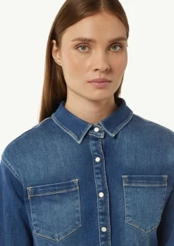 Softe Blousson-Jeansjacke mit Druckknöpfen-Comma New