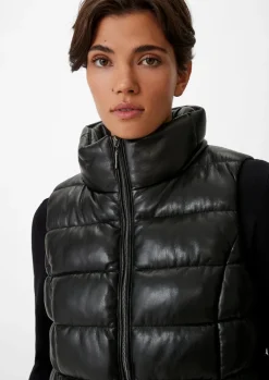 Steppweste aus Lederimitat-Comma Fashion
