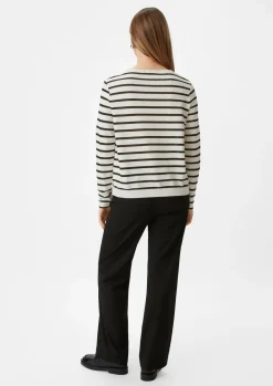 Streifenshirt mit U-Boot-Ausschnitt-Comma Clearance
