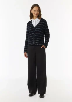 Strickjacke aus Effektgarn mit Fransen-Comma Discount