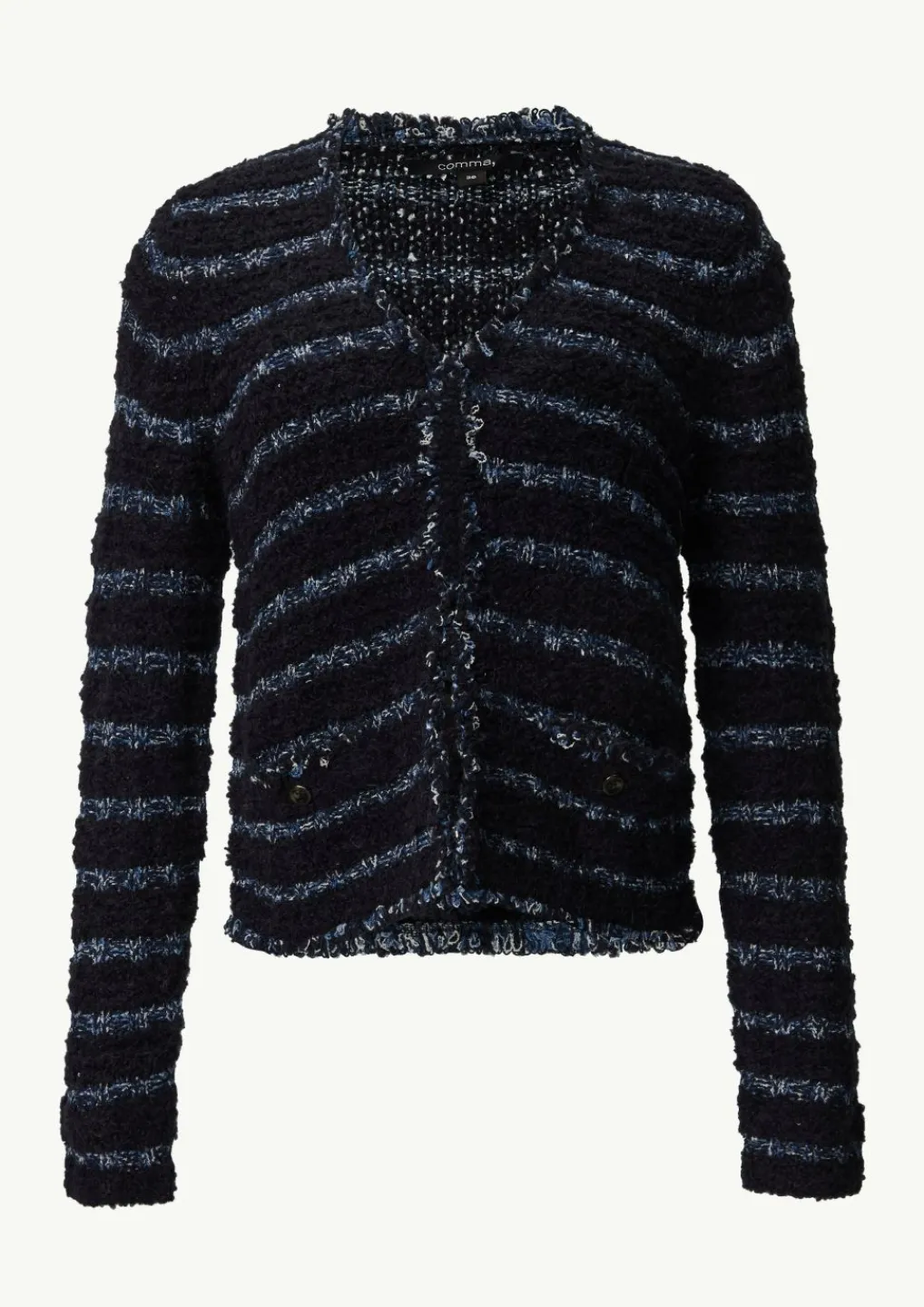 Strickjacke aus Effektgarn mit Fransen-Comma Discount