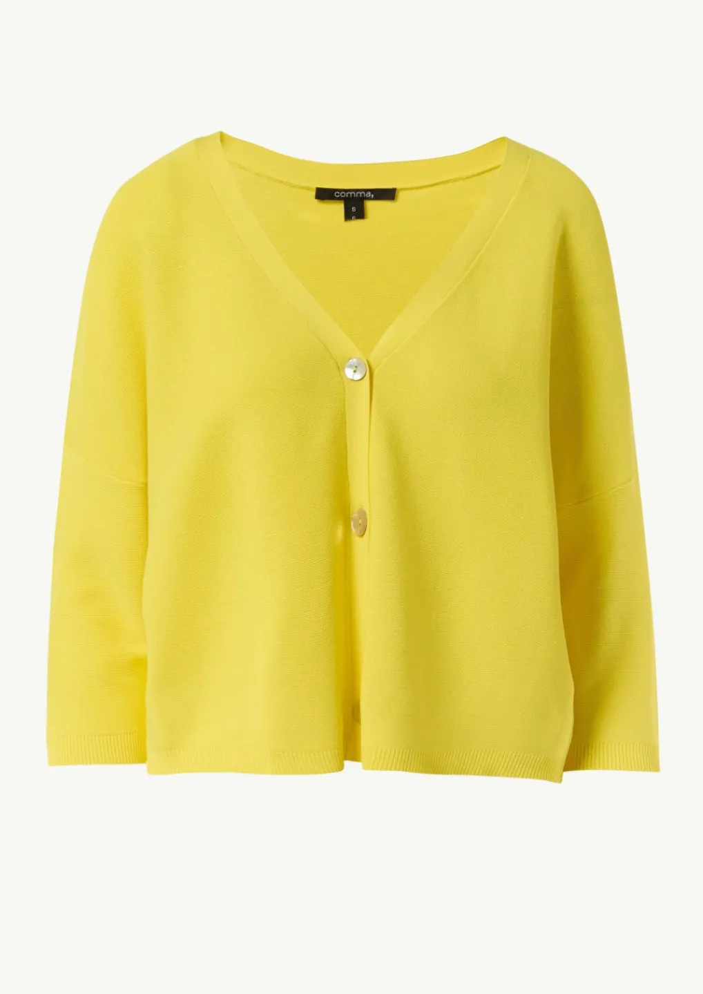 Strickjacke im Boxy-Look mit Perlmuttknopf-Comma New