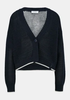 Strickjacke mit Lochmuster-Comma Online