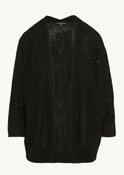 Strickjacke mit Pailletten und V-Ausschnitt-Comma Online