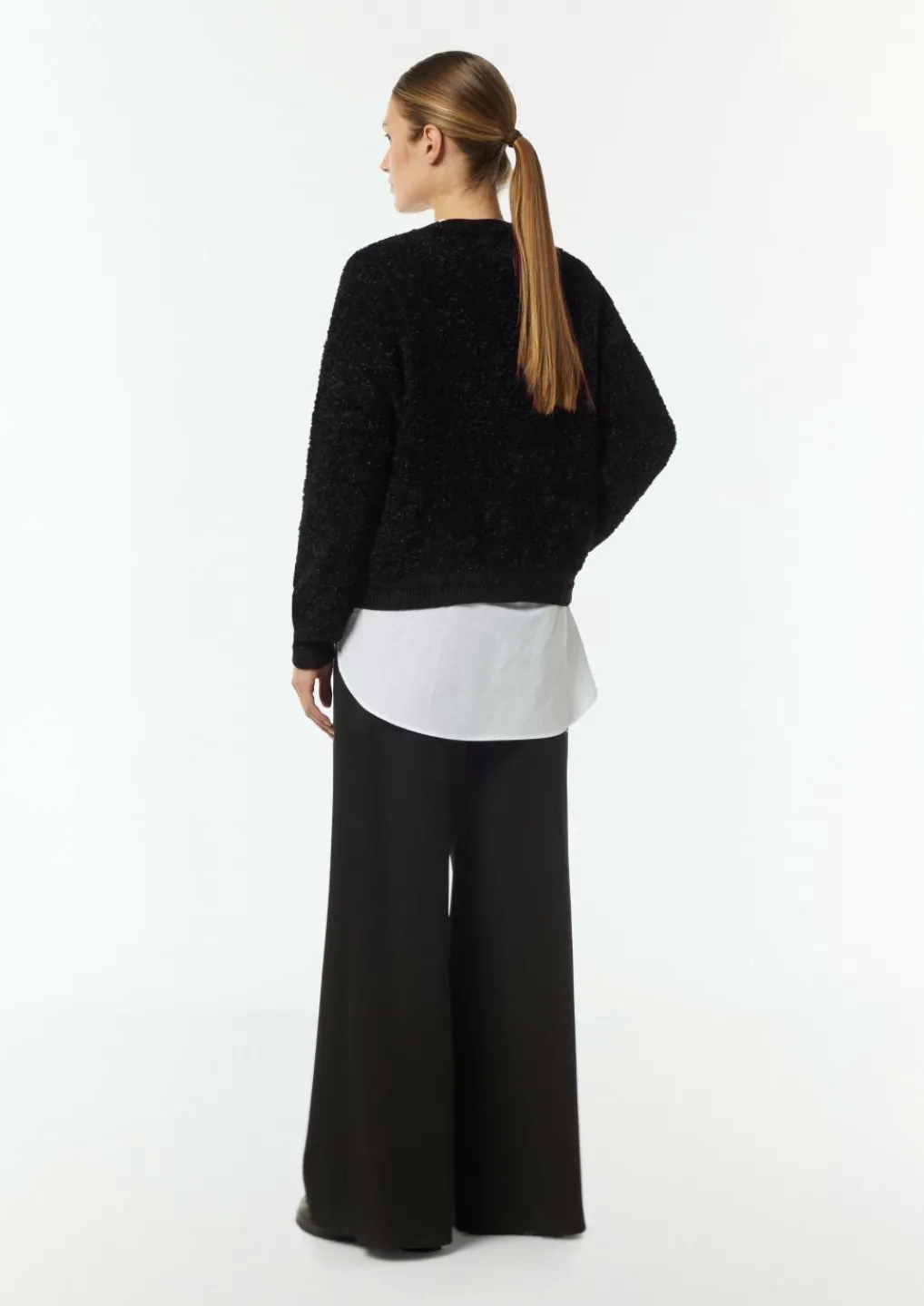 Strickjacke mit verdeckter Knopfleiste-Comma Outlet