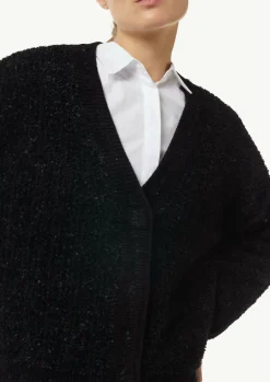 Strickjacke mit verdeckter Knopfleiste-Comma Outlet