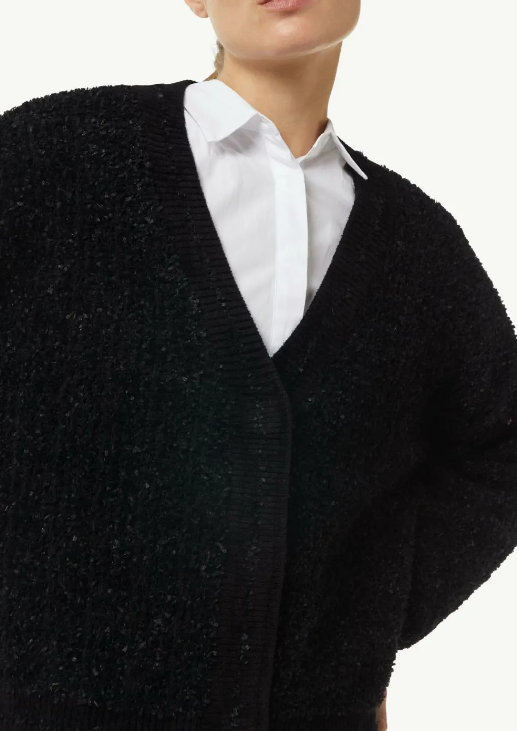 Strickjacke mit verdeckter Knopfleiste-Comma Outlet