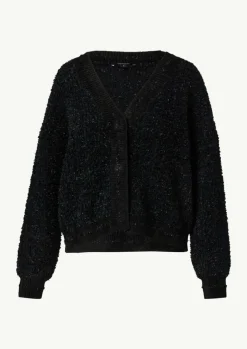 Strickjacke mit verdeckter Knopfleiste-Comma Outlet