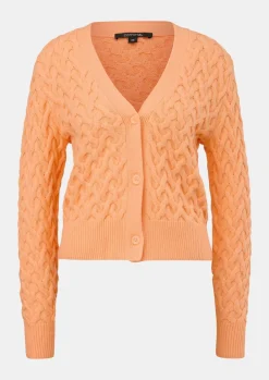 Strickjacke mit Zopfmuster-Comma Fashion