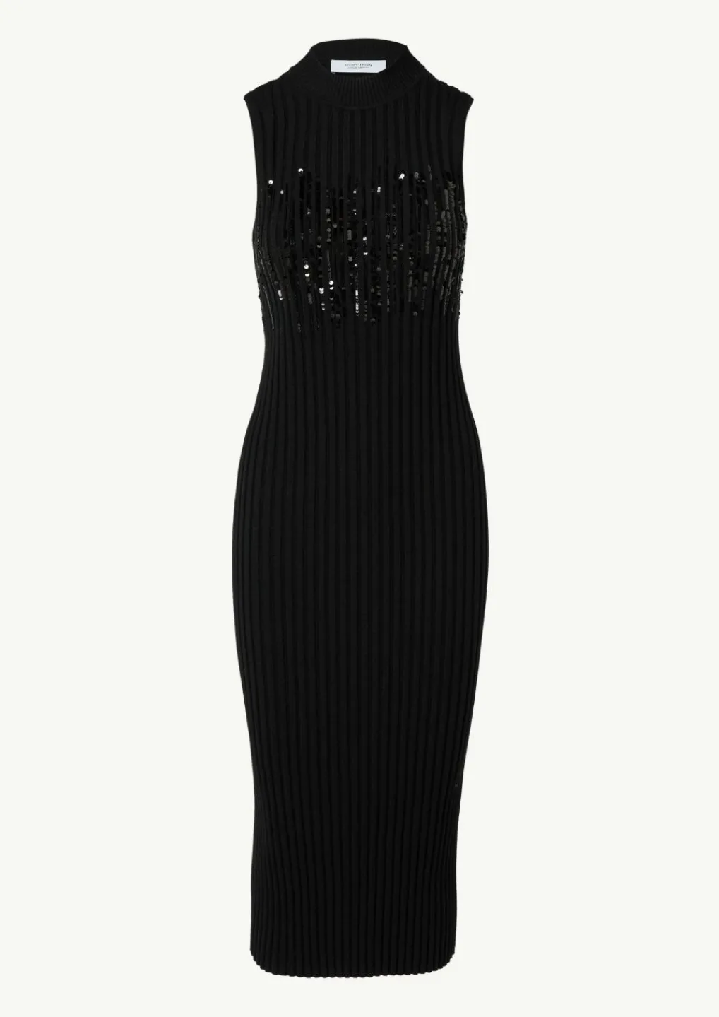 Strick-Kleid mit Stehkragen und Pailletten-Comma Clearance