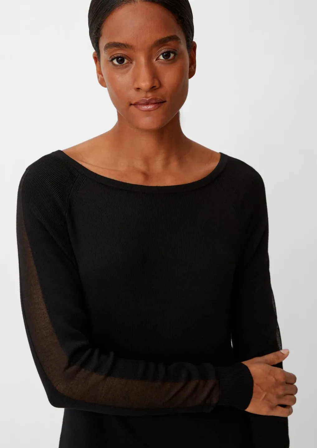 Strickkleid mit Transparenz-Effekt-Comma Fashion