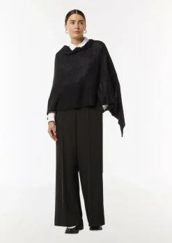 Strick-Poncho mit Glitzergarn und Pailletten-Comma Sale