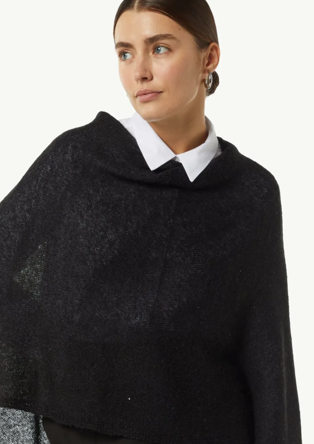 Strick-Poncho mit Glitzergarn und Pailletten-Comma Sale