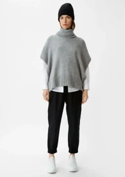 Strickponcho mit Rollkragen-Comma Fashion