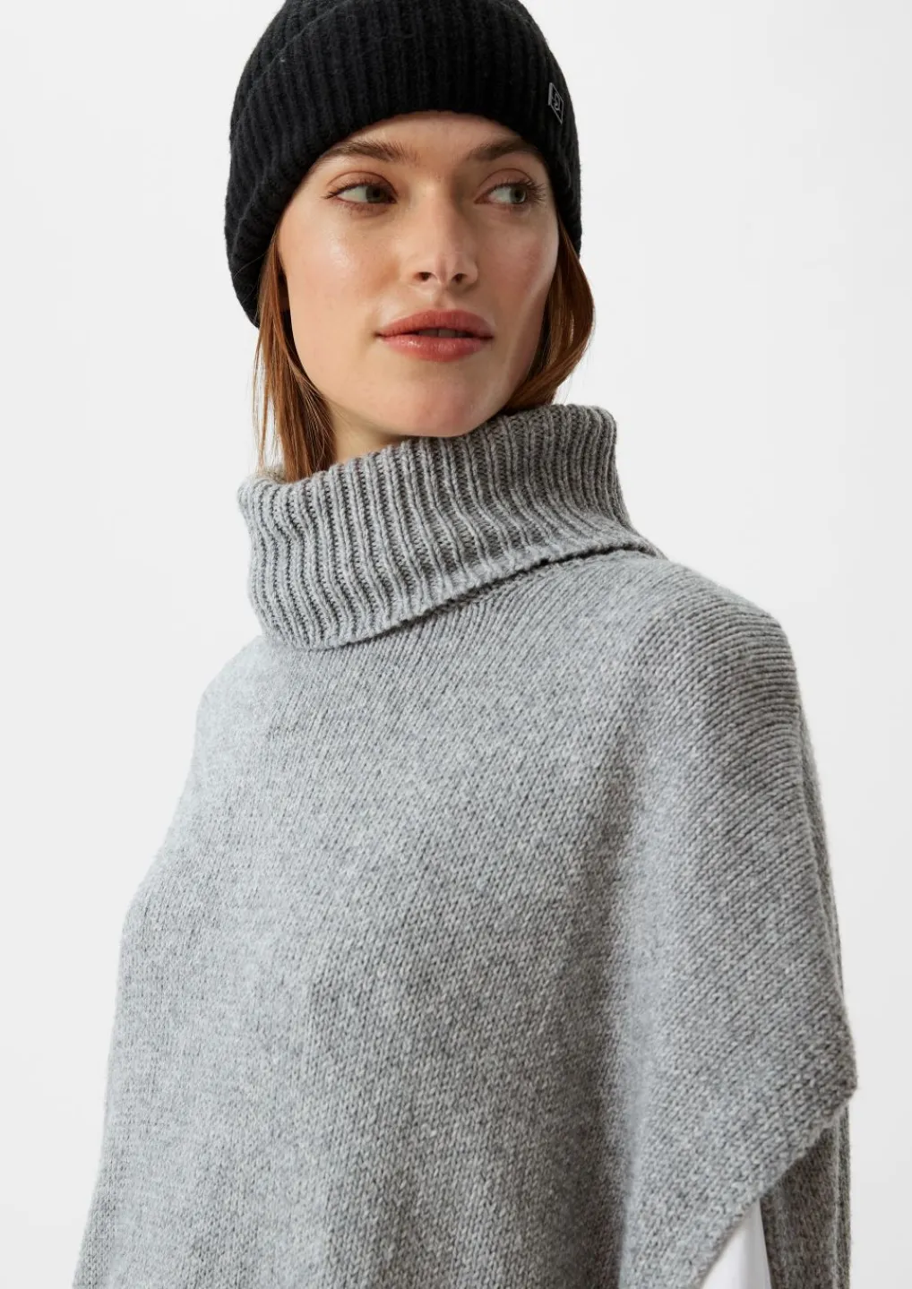 Strickponcho mit Rollkragen-Comma Fashion