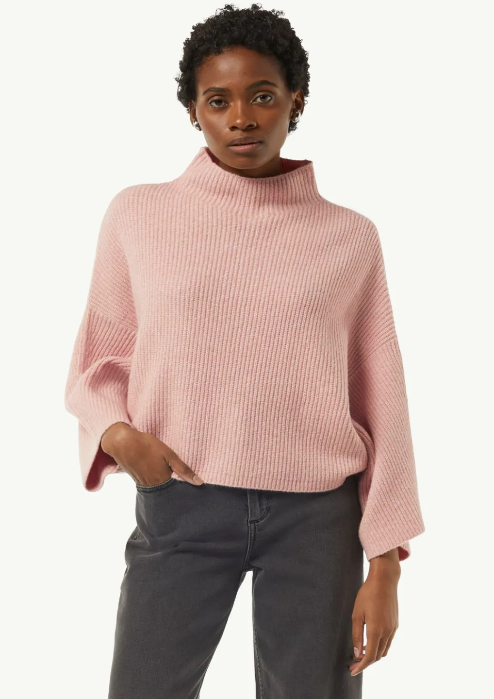 Strick-Poncho mit Stehkragen-Comma Online