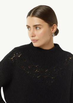 Strickpullover aus Alpakamix mit Schmuck-Detail-Comma Sale