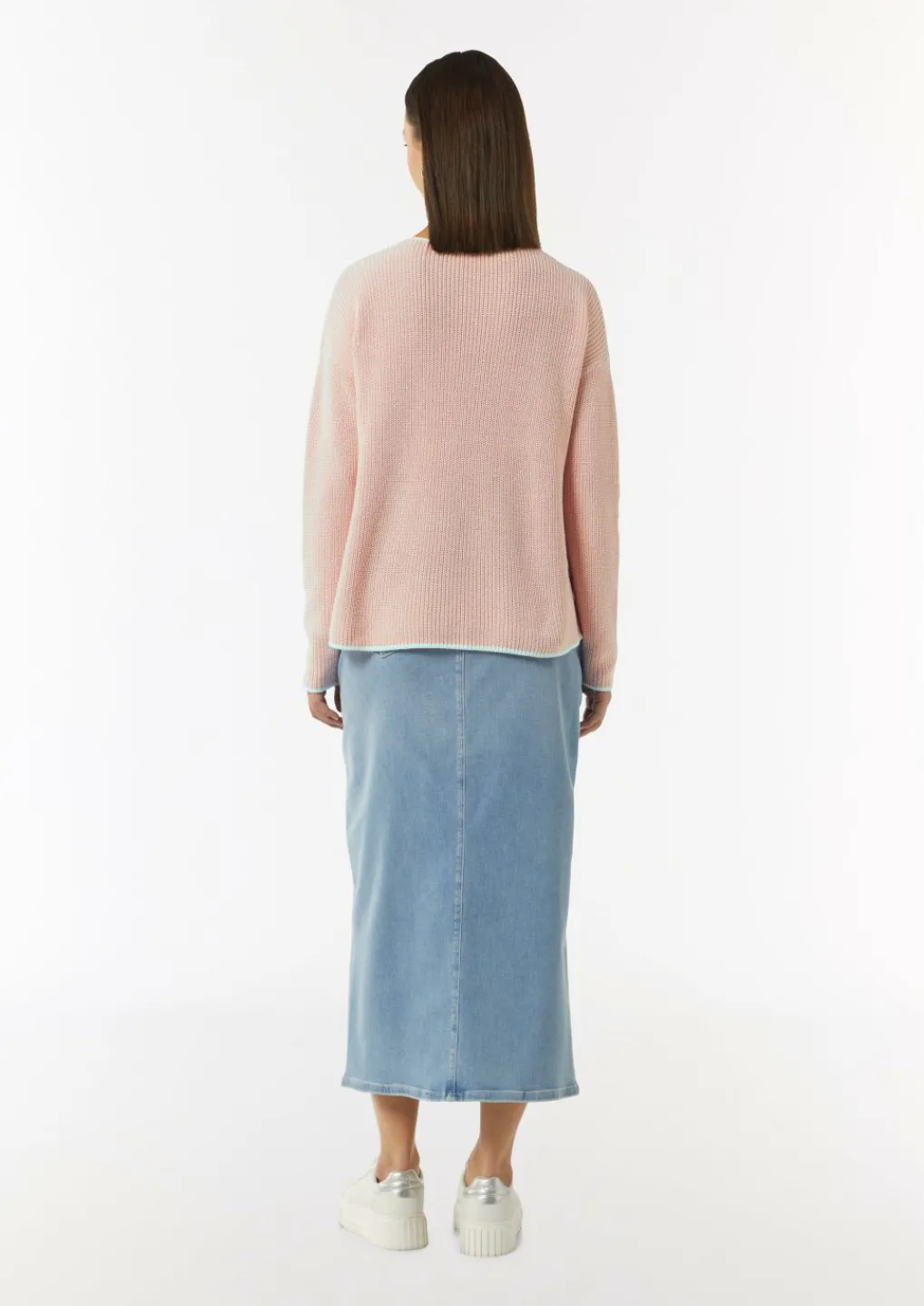 Strickpullover aus Baumwolle mit überschnittenen Schultern-Comma Fashion
