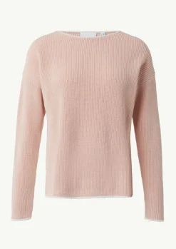 Strickpullover aus Baumwolle mit überschnittenen Schultern-Comma Fashion