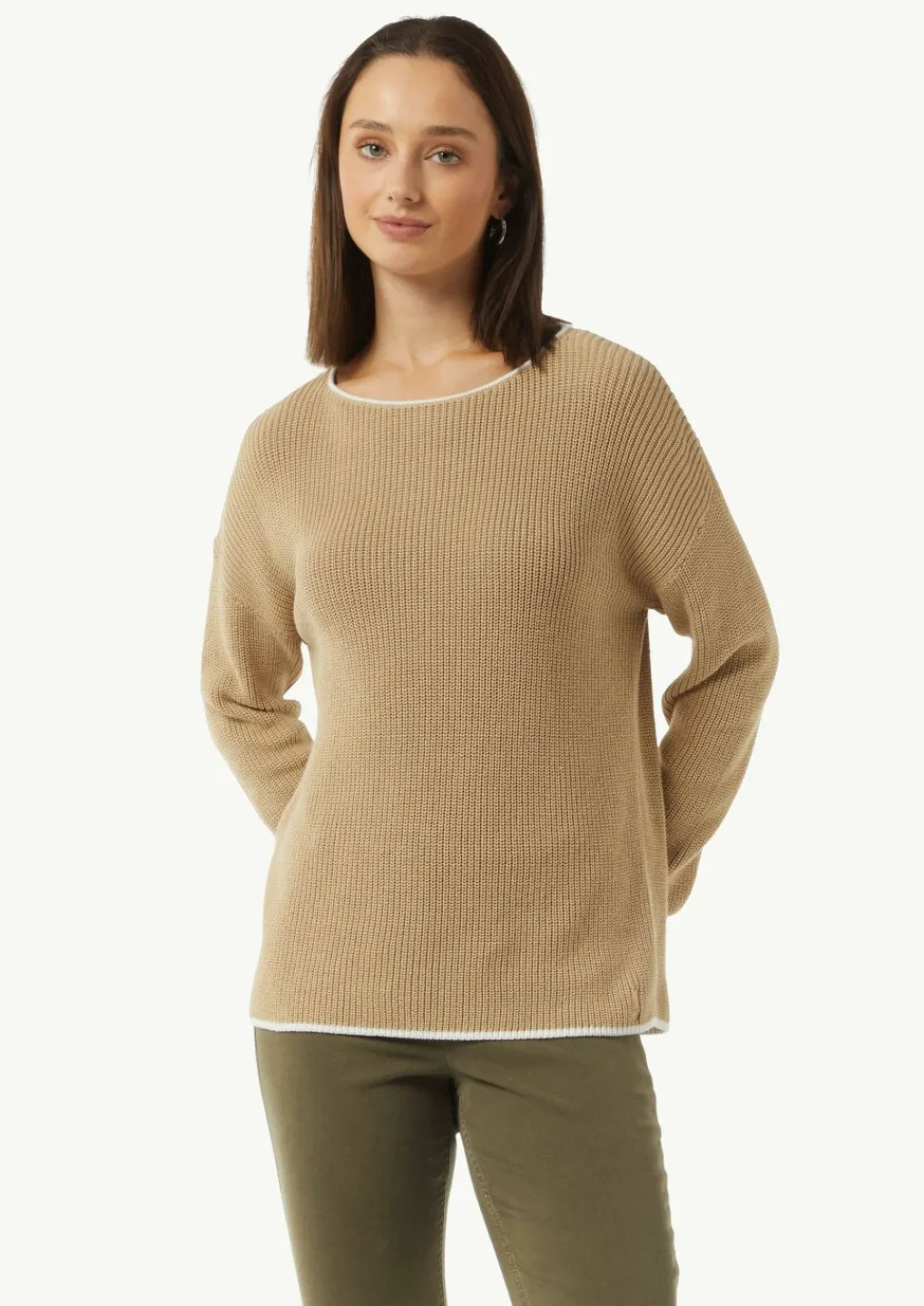 Strickpullover aus Baumwolle mit überschnittenen Schultern-Comma Sale