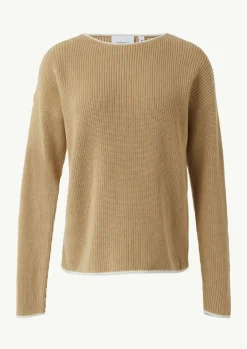Strickpullover aus Baumwolle mit überschnittenen Schultern-Comma Sale