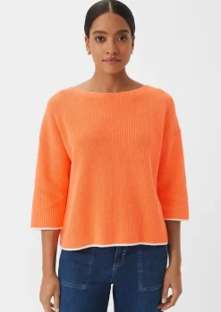 Strickpullover aus Baumwolle mit 3/4-Ärmeln-Comma Fashion
